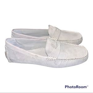 NEW Without Box Cole Haan Gray Leather Loafers Driving Moccasins Flats Shoes